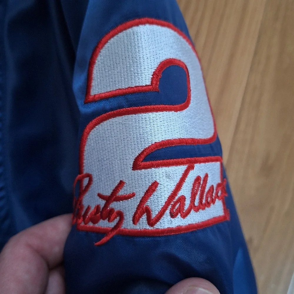 Vintage 90s Miller Time Satin Bomber Jacket XL Miller Lite NASCAR Rusty Wallace